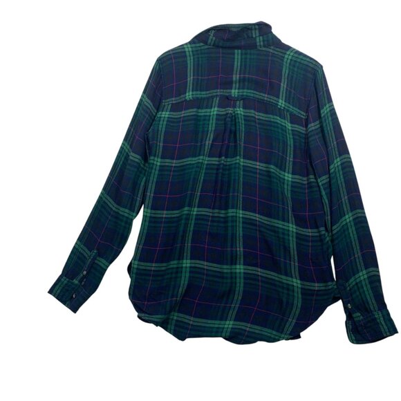 American Eagle Boyfriend Fit Women's plaid  Shirt Sz 100% Coton - Picture 3 of 16